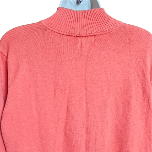 FOXCROFT Women's Soft Coral 100% Supima Cotton Pullover 1/4 Zip Sweater Size XXL - Picture 4 of 12